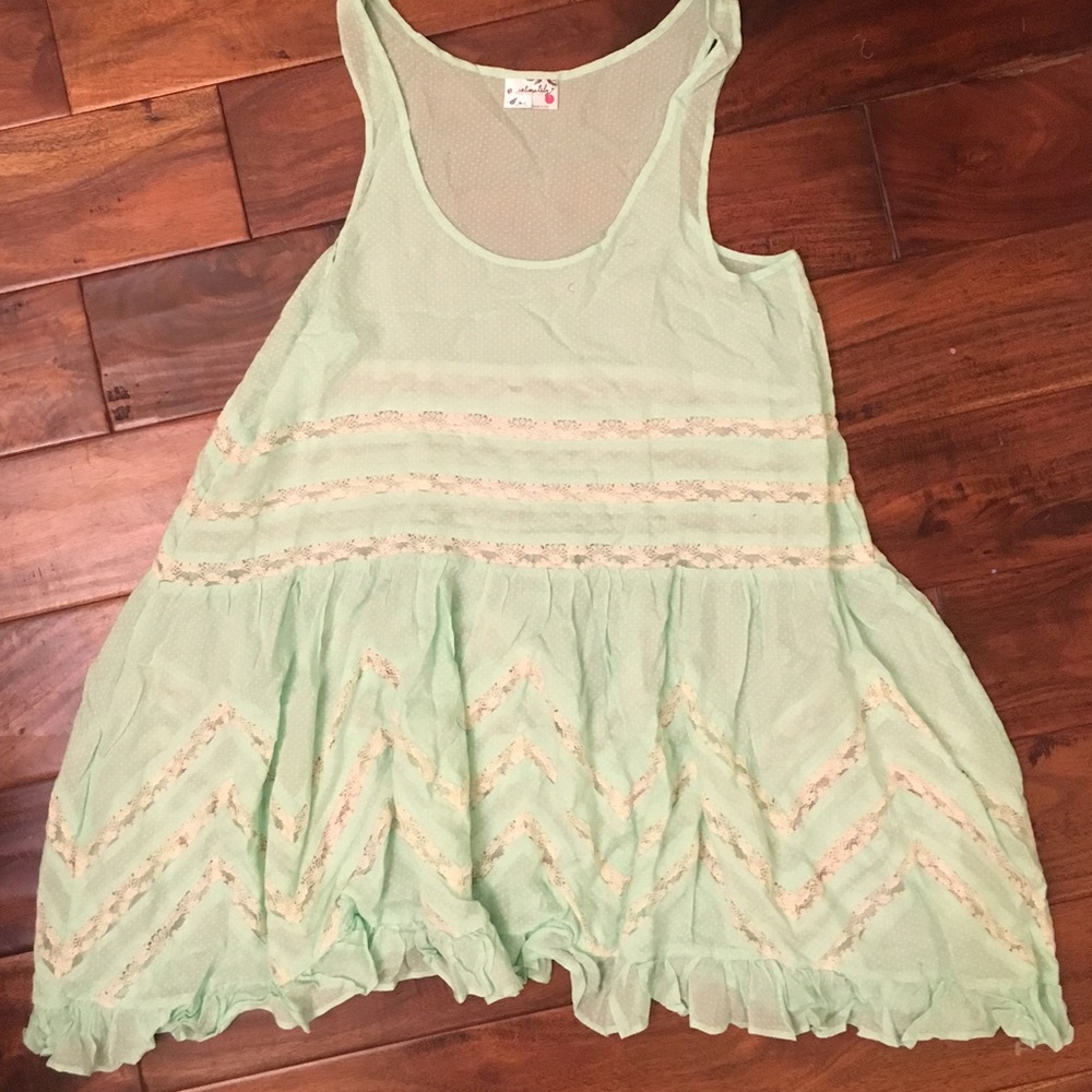 Free People intimately Voile and Lace Trapeze Slip